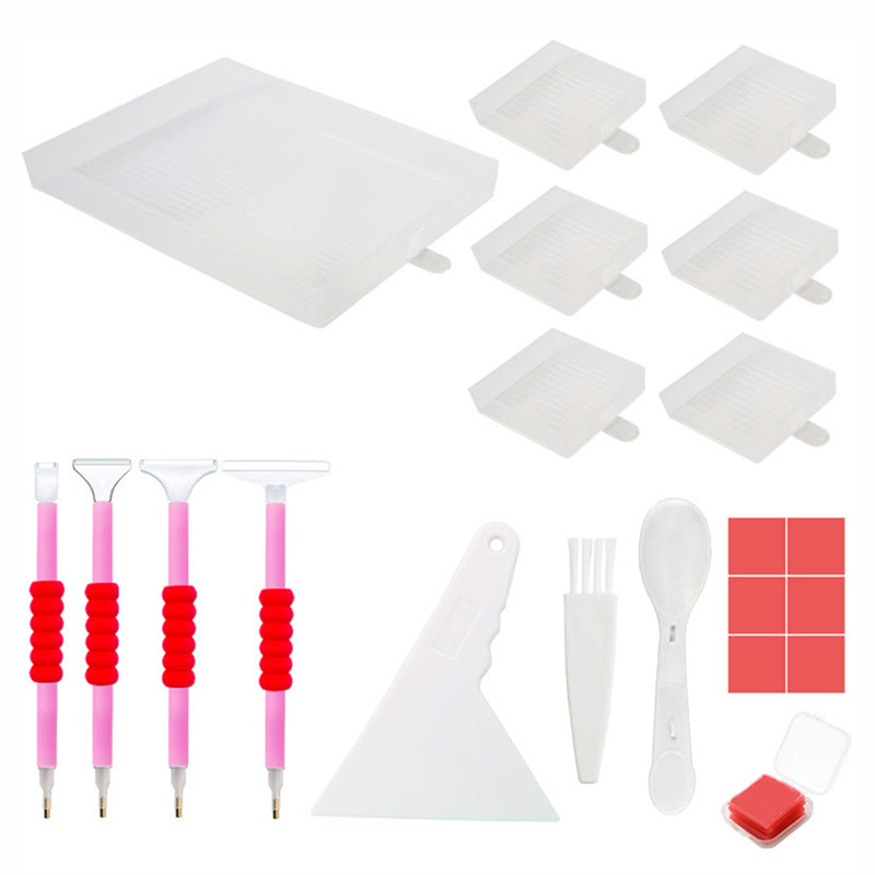 🔥NEW🔥 Multifunctional 6-Grid Diamond Sorting Tray with Pen Kits