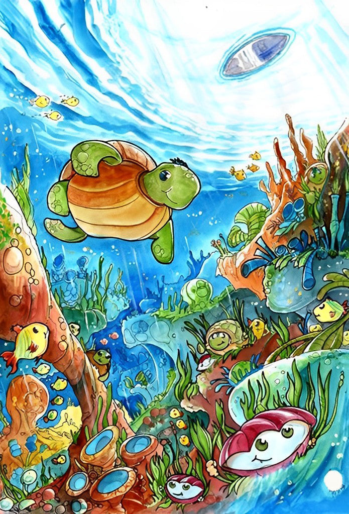 Cute Cartoon Turtle Diamond Painting