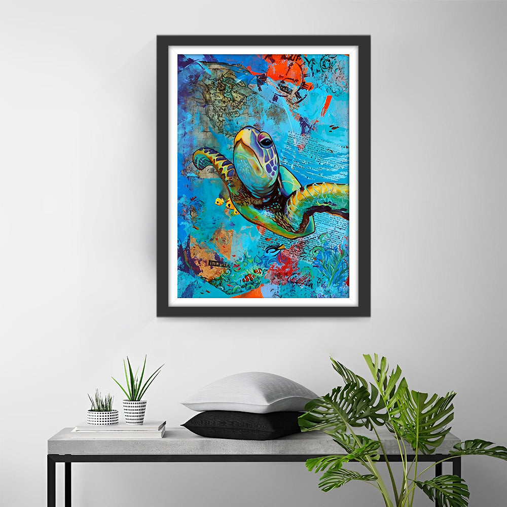 Turtle and the Colorful Sea Diamond Painting