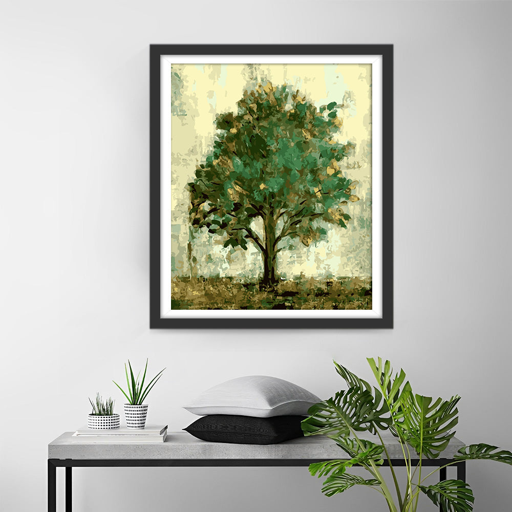 A Golden Green Tree Diamond Painting