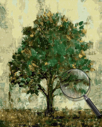 A Golden Green Tree Diamond Painting