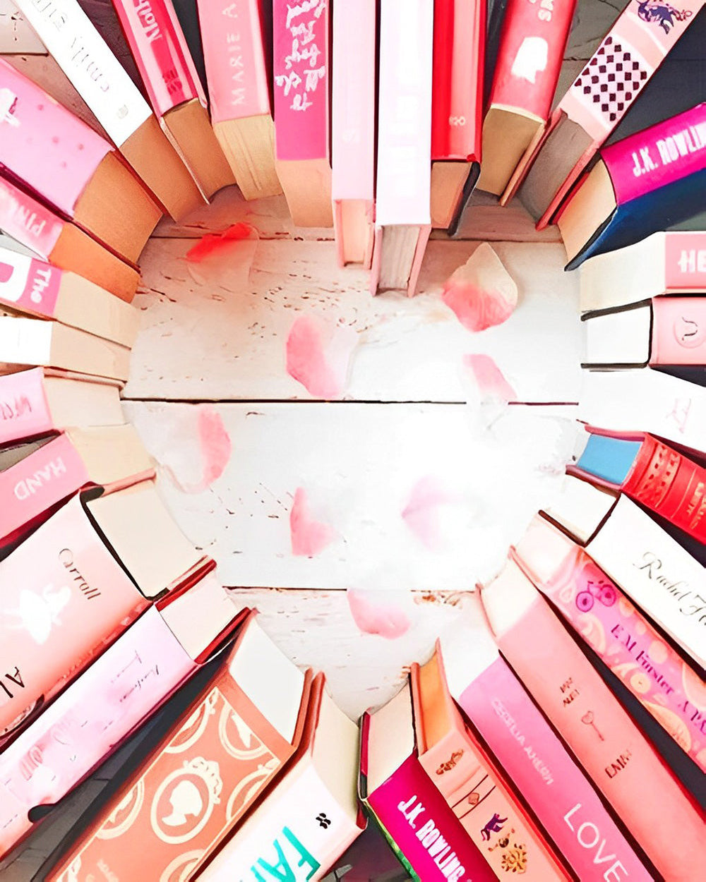 A Heart Surrounded by Books Diamond Painting