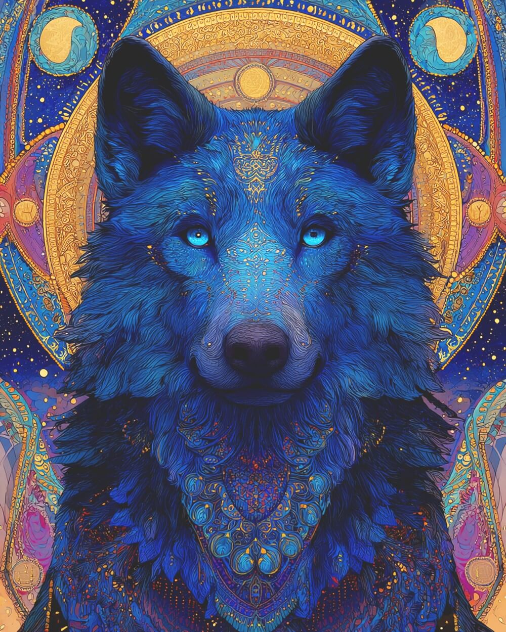 A Magnificent Blue Wolf Diamond Painting