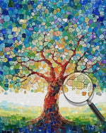 Abstract Block Tree Diamond Painting
