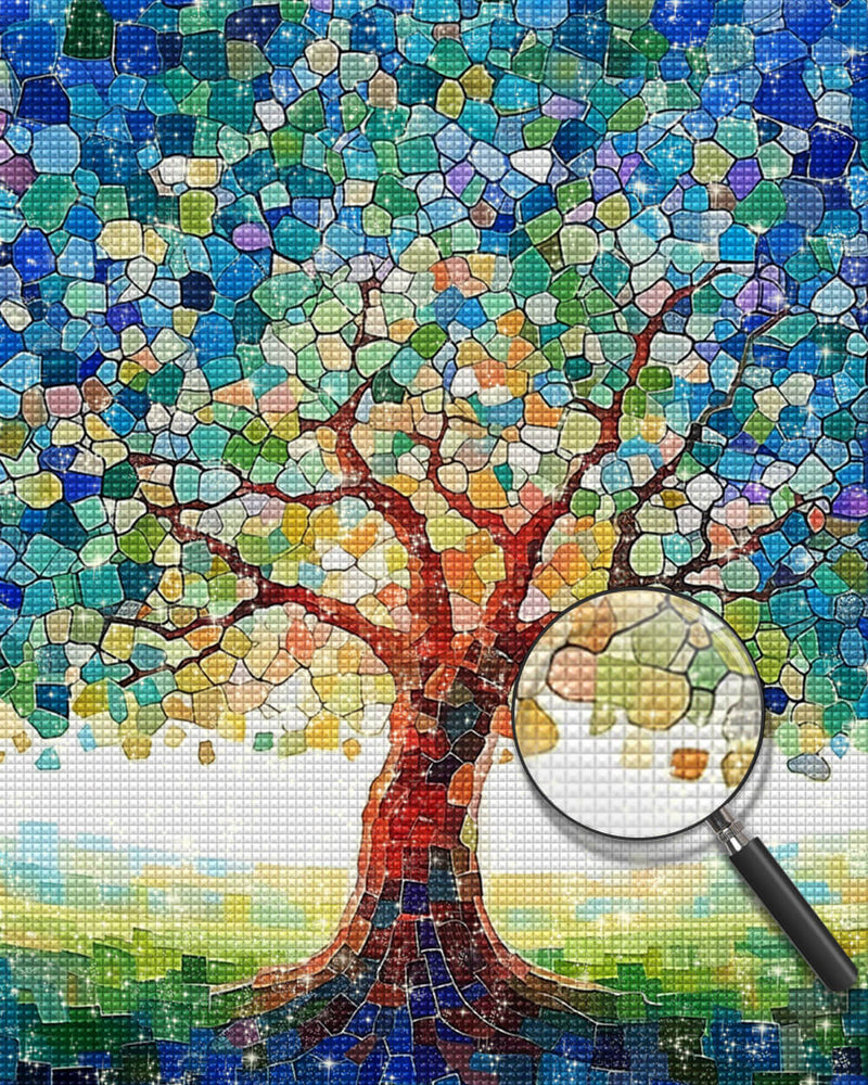 Abstract Block Tree Diamond Painting