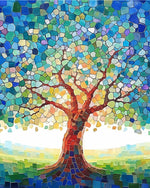 Abstract Block Tree Diamond Painting