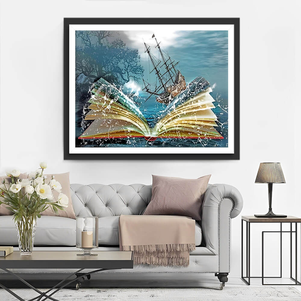 Abstract Book, Sea and Ship Diamond Painting