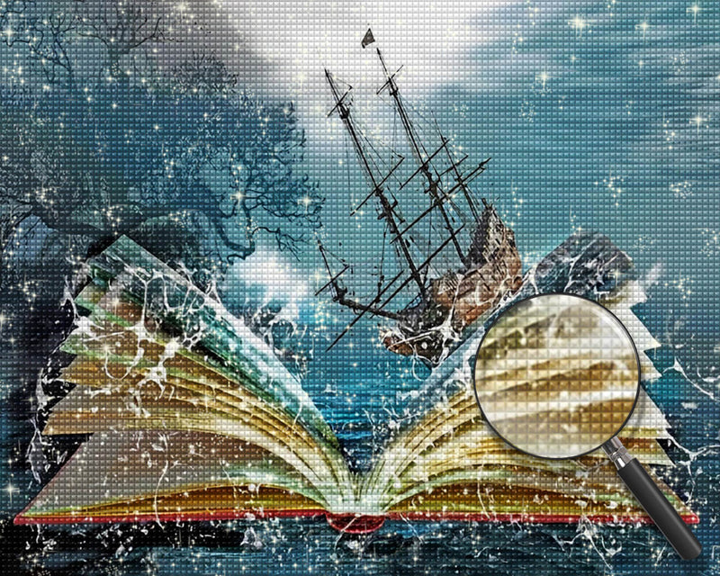 Abstract Book, Sea and Ship Diamond Painting