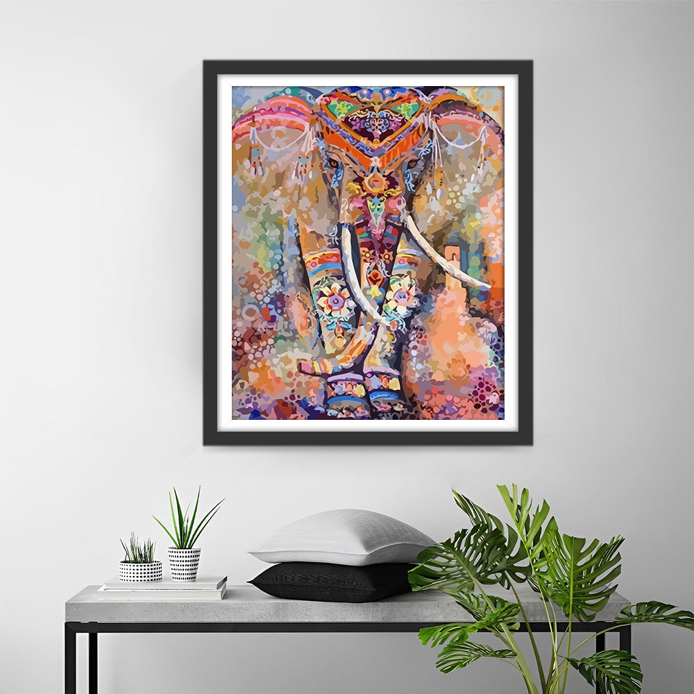 Abstract Flower Elephant Diamond Painting