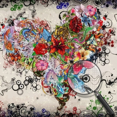 Abstract Flower Heart Diamond Painting