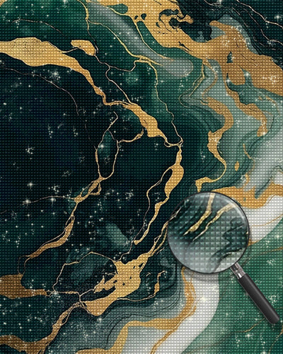 Abstract Green Liquid Pattern Diamond Painting