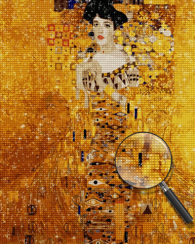 Abstract Lady in a Gold Dress Diamond Painting