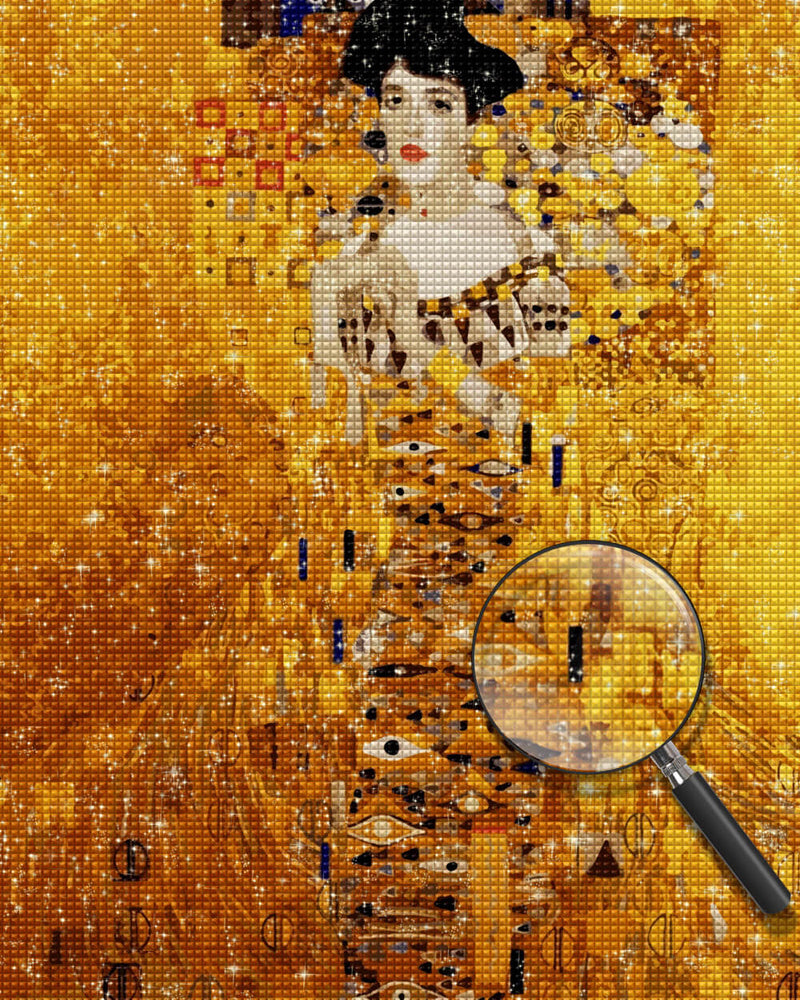 Abstract Lady in a Gold Dress Diamond Painting
