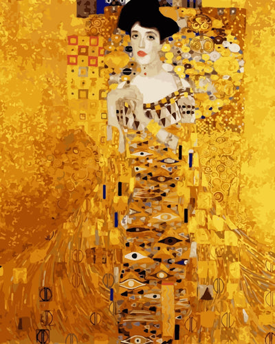 Abstract Lady in a Gold Dress Diamond Painting