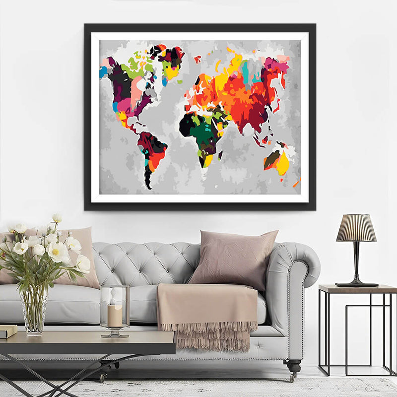 Abstract Map Diamond Painting