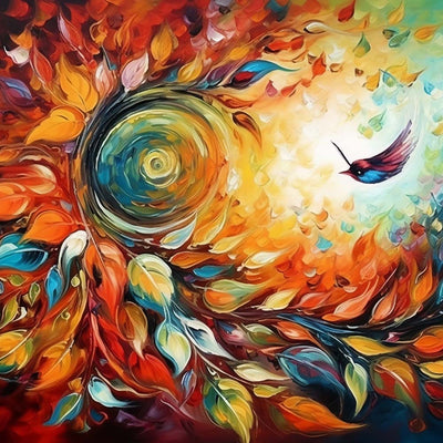 Abstract Rotating Leaves Diamond Painting
