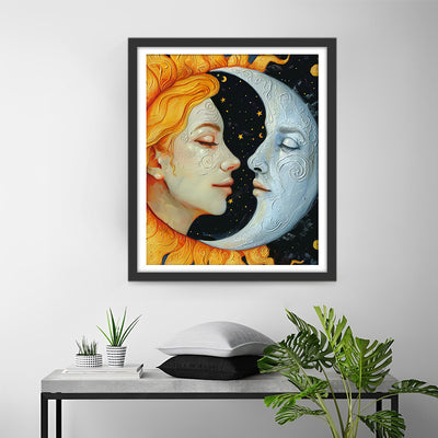 Abstract Sun and Moon Woman Diamond Painting