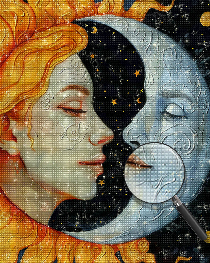 Abstract Sun and Moon Woman Diamond Painting