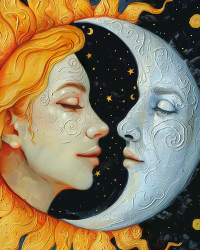 Abstract Sun and Moon Woman Diamond Painting