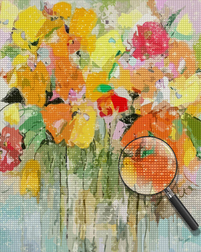 Abstract Yellow Flowers Diamond Painting
