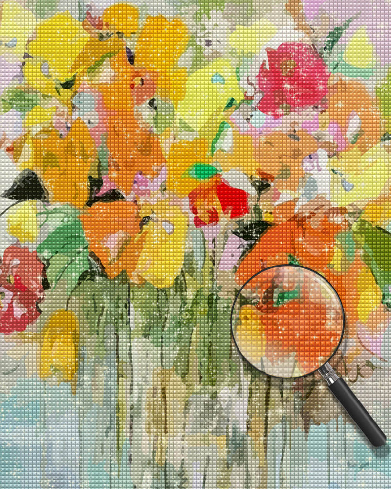 Abstract Yellow Flowers Diamond Painting