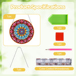 Acrylic Blue Lotus Mandala Diamond Painting Hanging Pendant