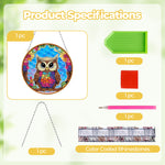 Acrylic Cartoon Owl Diamond Painting Hanging Pendant