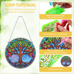 Acrylic Colorful Tree of Life Diamond Painting Hanging Pendant