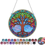 Acrylic Colorful Tree of Life Diamond Painting Hanging Pendant