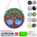 Acrylic Colorful Tree of Life Diamond Painting Hanging Pendant