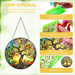 Acrylic Flourishing Tree of Life Diamond Painting Hanging Pendant