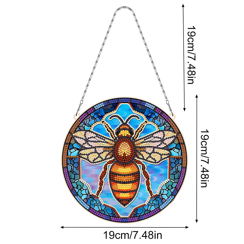 Acrylic Golden Queen Bee Diamond Painting Hanging Pendant