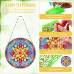Acrylic Mandala Lotus Flower Diamond Painting Hanging Pendant