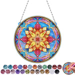 Acrylic Mandala Lotus Flower Diamond Painting Hanging Pendant