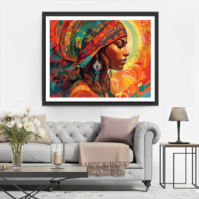African Woman Wearing a Headscarf Diamond Painting
