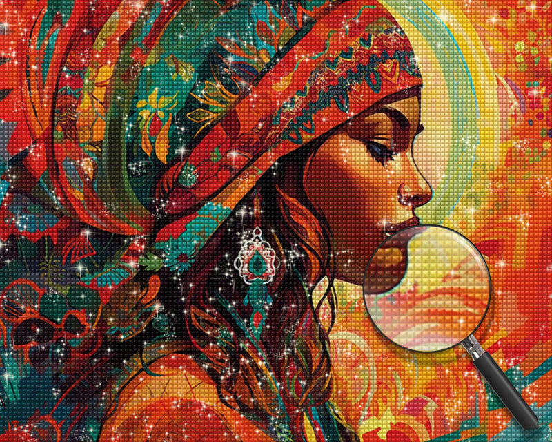 African Woman Wearing a Headscarf Diamond Painting