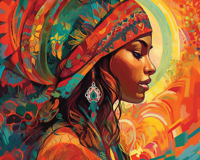 African Woman Wearing a Headscarf Diamond Painting