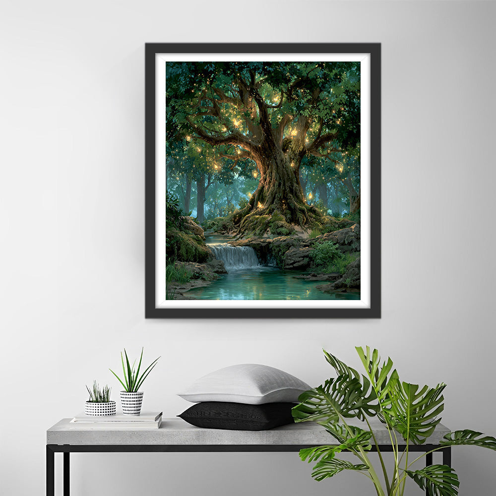 Ancient Fairy Tree in the Forest Diamond Painting