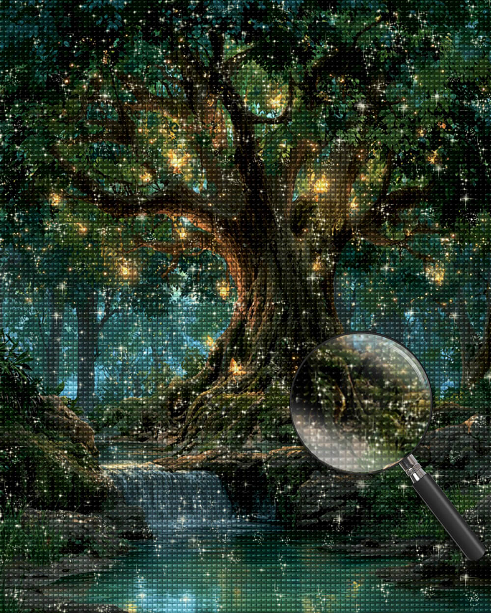 Ancient Fairy Tree in the Forest Diamond Painting