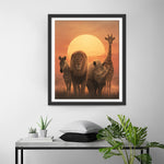 Animals of the African Savanna at Sunset Diamond Painting