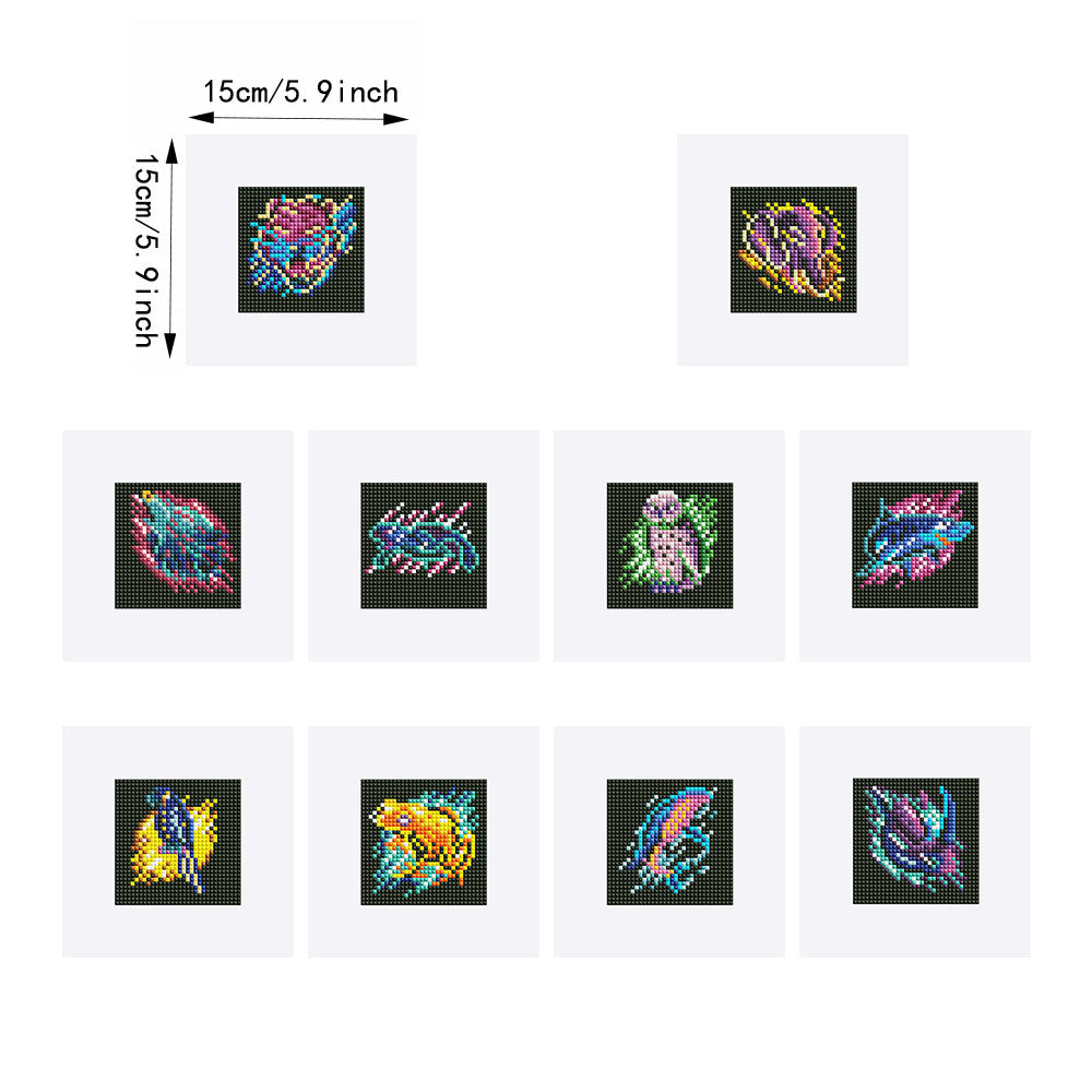 Animals Series 10Pcs - Mini Diamond Painting Kit