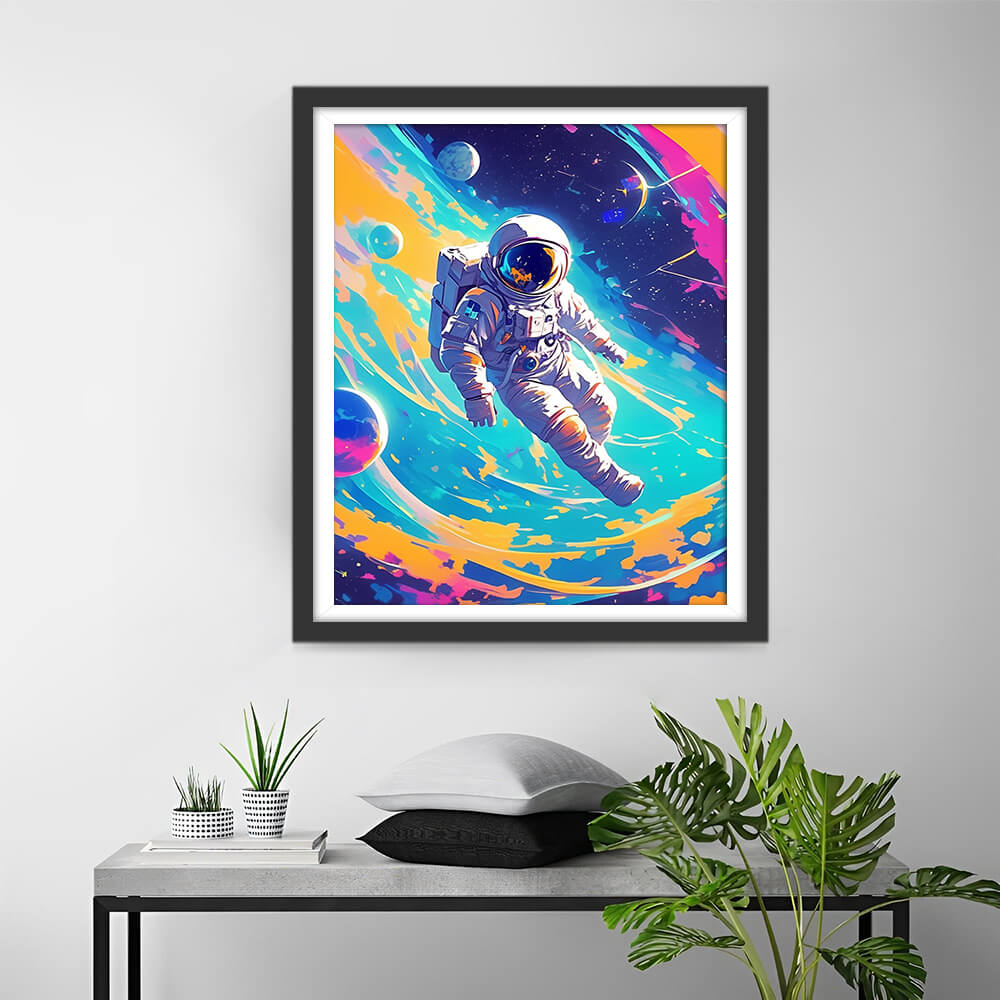 Astronaut and Colorful Space Diamond Painting