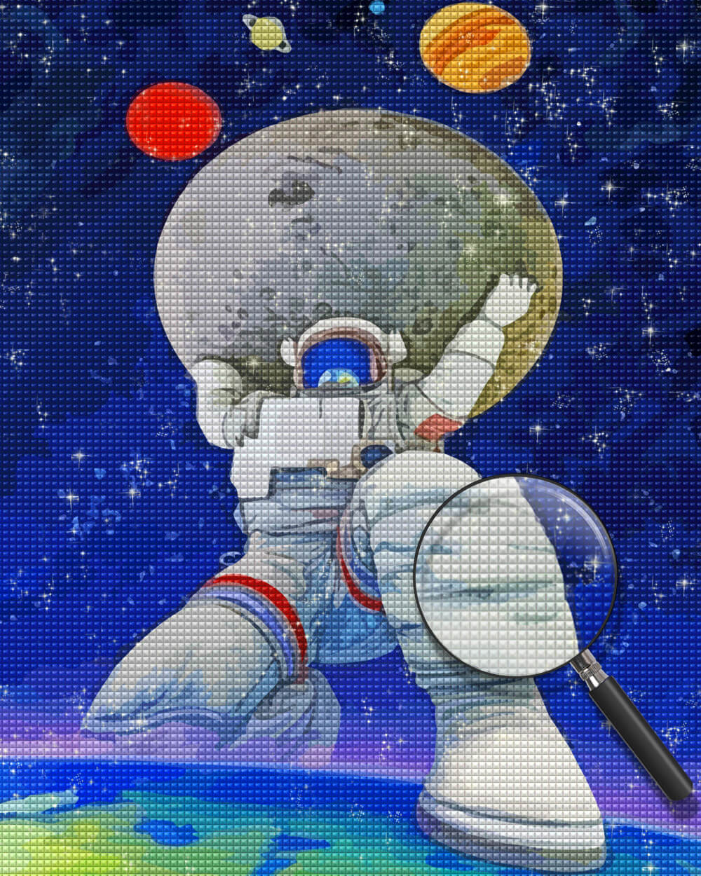 Astronaut Carrying the Planet Diamond Painting