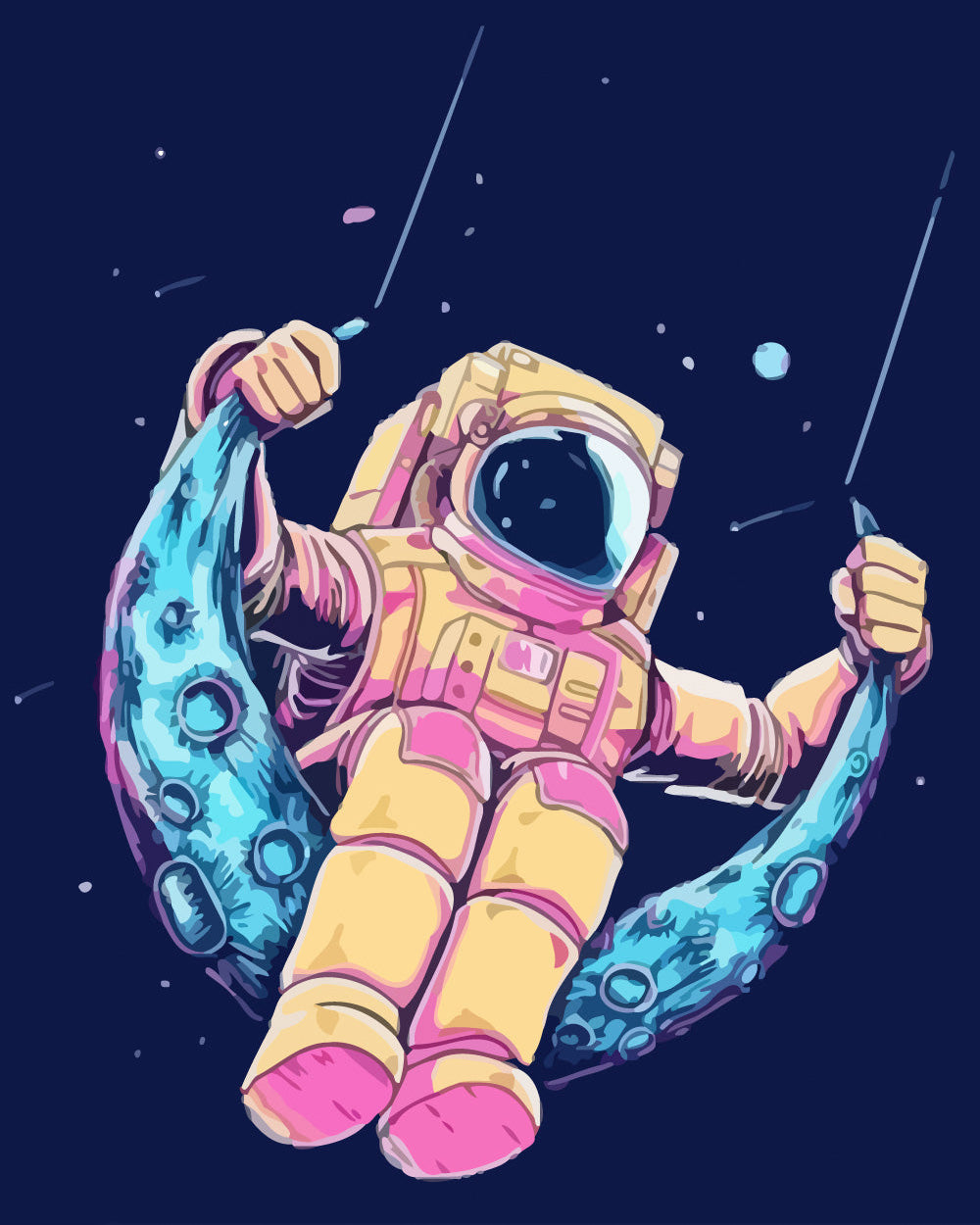 Astronaut Sitting on the Moon Diamond Painting