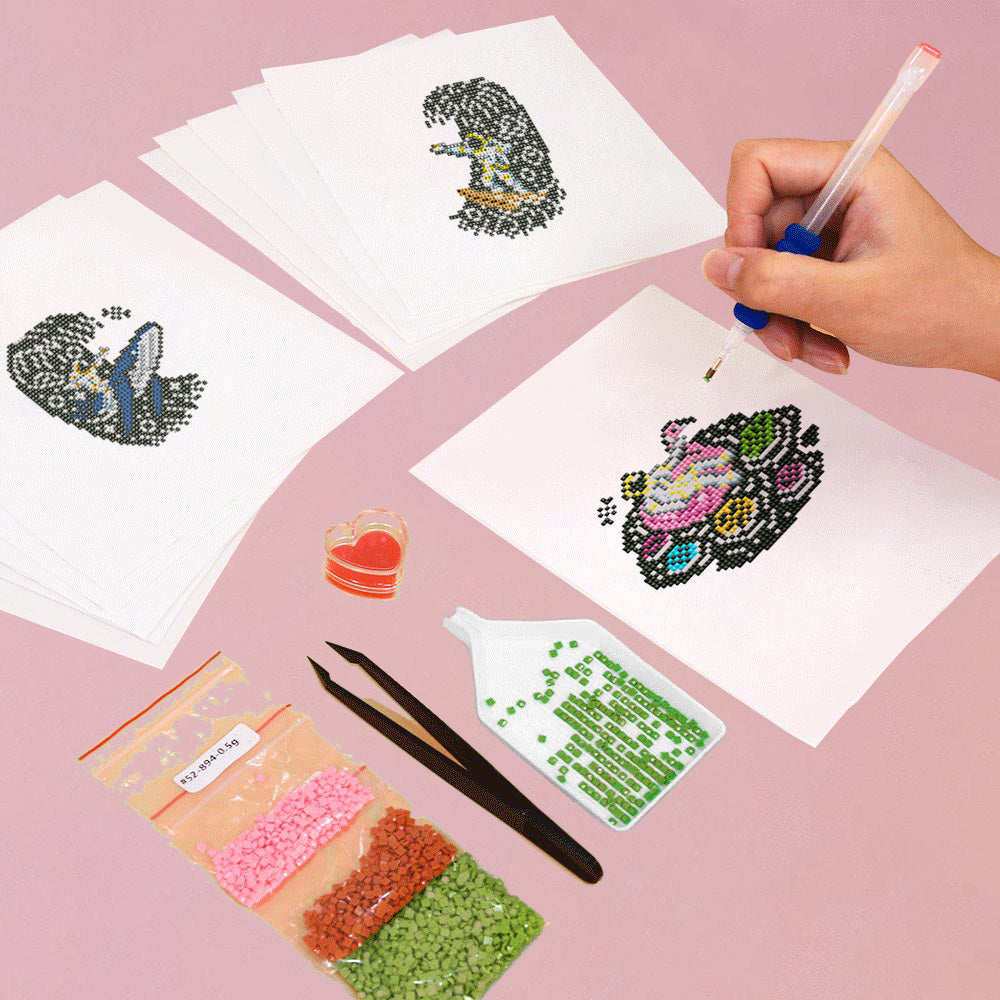 Astronauts and the Moon 12Pcs - Mini Diamond Painting Kit