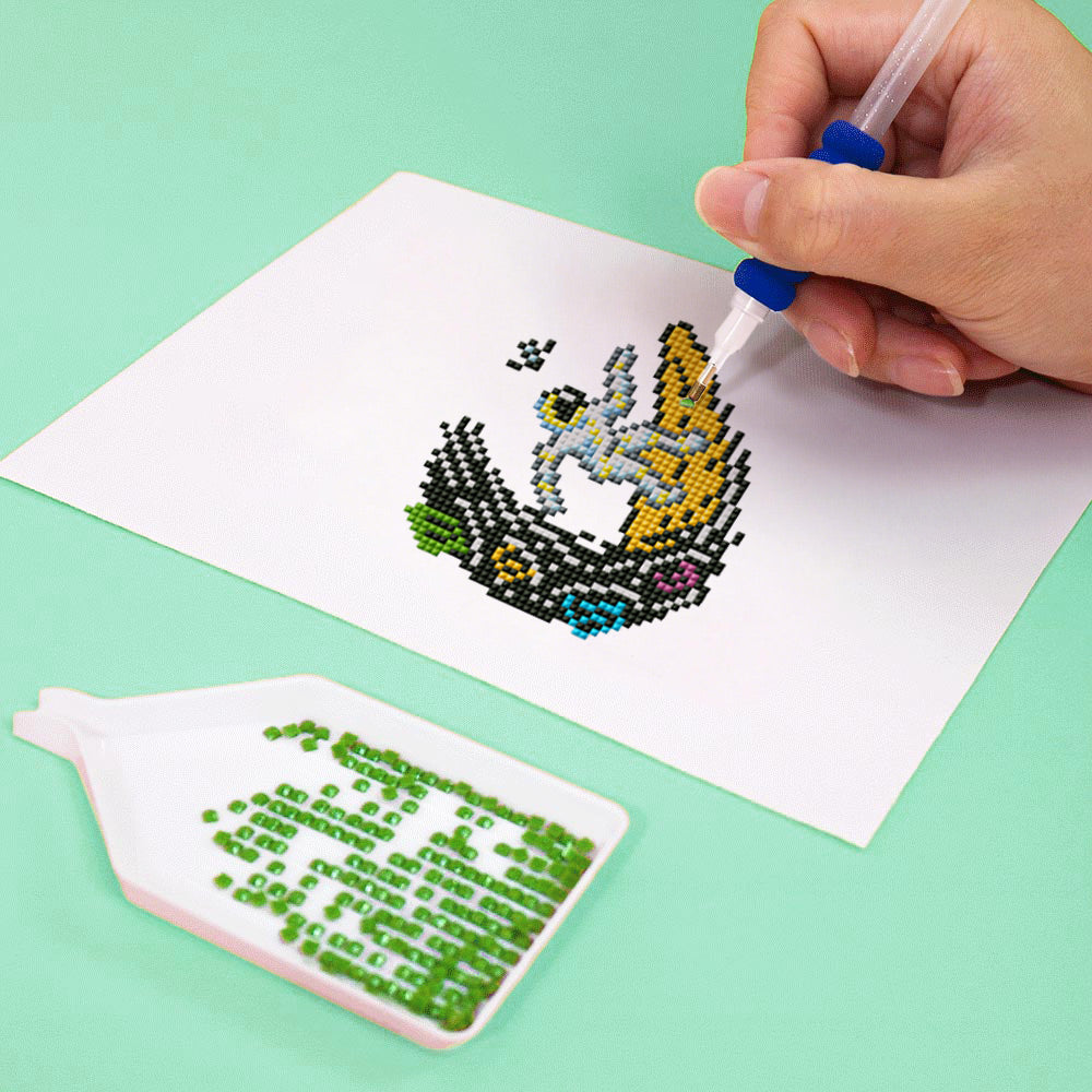 Astronauts and the Moon 12Pcs - Mini Diamond Painting Kit