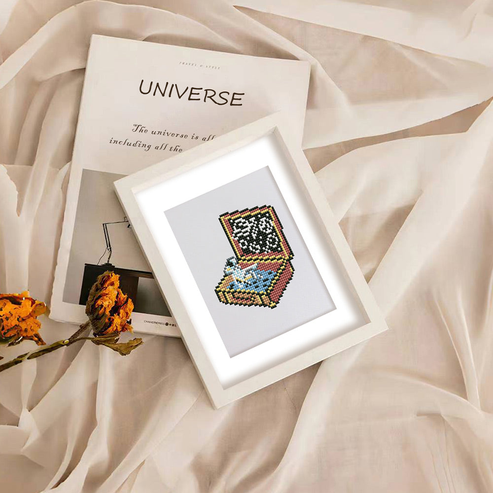 Astronauts and the Moon 12Pcs - Mini Diamond Painting Kit