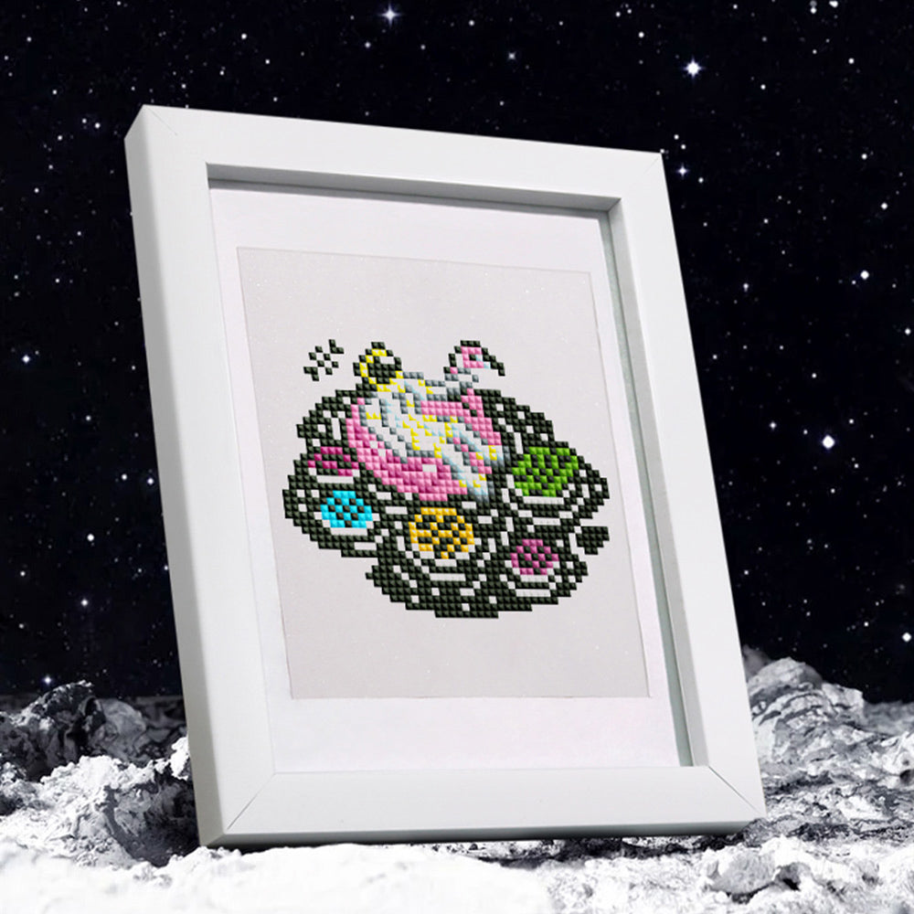 Astronauts and the Moon 12Pcs - Mini Diamond Painting Kit