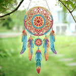 Autumn Lotus Mandala Dreamcatcher 2D Flat Hanging Diamond Painting Kits