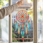 Autumn Lotus Mandala Dreamcatcher 2D Flat Hanging Diamond Painting Kits